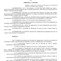 DOC SEI 5326518 - Portaria 1146 - DF-PR - 14-10-2020 - protocolo para devolução dos equipamentos utilizados em teletrabalho remoto compulsório - Pg.01