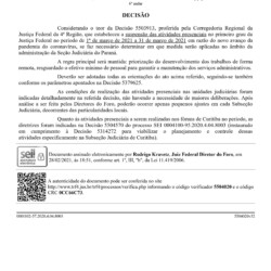 DOC SEI 5504020 - Decisão DF-PR - 28-02-2021 - novas determinações em razão do novo avanço da pandemia